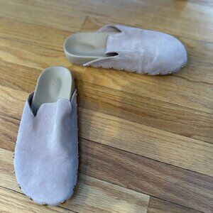 J.Crew Pacific Calf Suede Studded Marlow Mules Clogs Pink/Tan Size 6 NEW